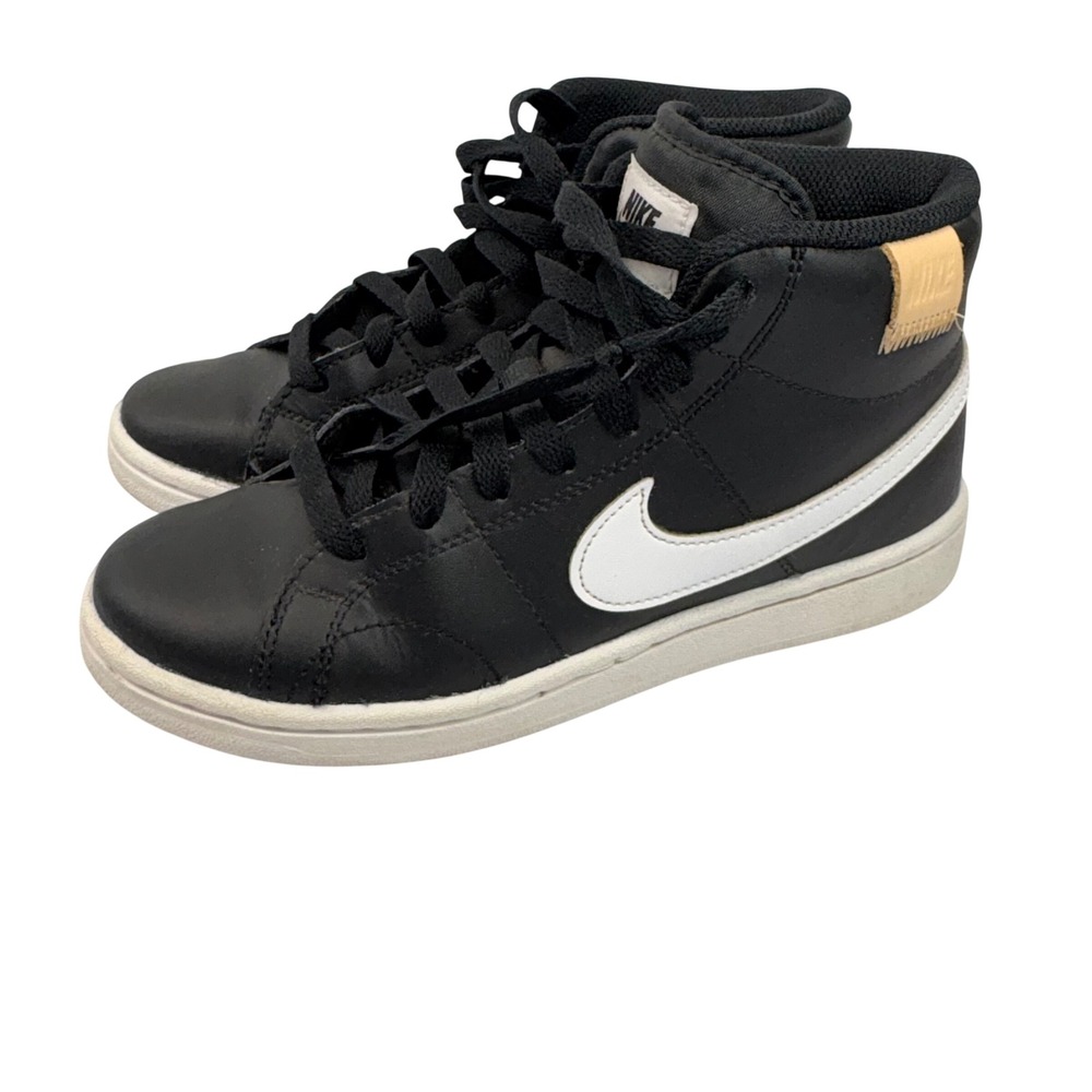 Nike Court Royale 2 Mid Women Size 6.5 Black White CT1725-001 High Top Sneaker